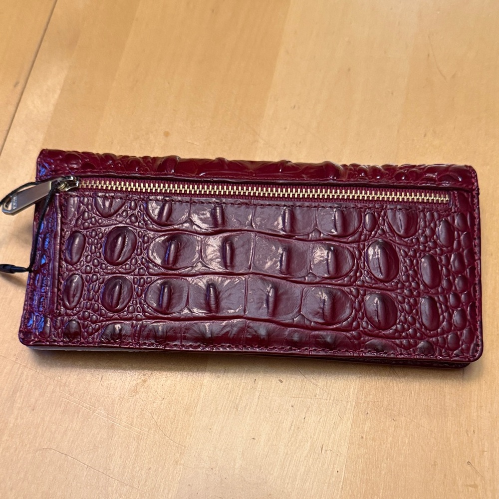 Brahmin Deep Red Croc-Embossed Wallet NWOT - Picture 2 of 4